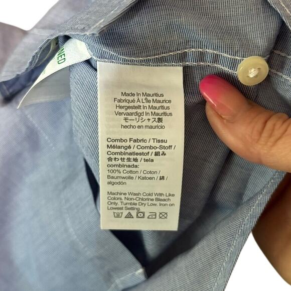 J.Crew Slim Fit Secret Wash Shirt Blue Cotton Button Down Small - Picture 4 of 4